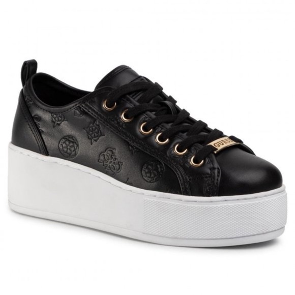 New GUESS Women's Neeka Lace Up Platform Logo Sneakers SZ 9 - Picture 1 of 13